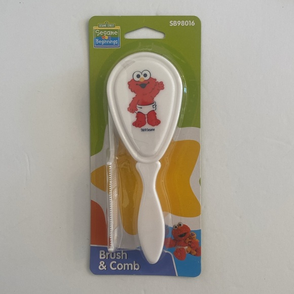 NWT Sesame Street Baby Elmo Cookie Monster Comb Brush Set 3 Pack Red White Blue - Picture 5 of 9